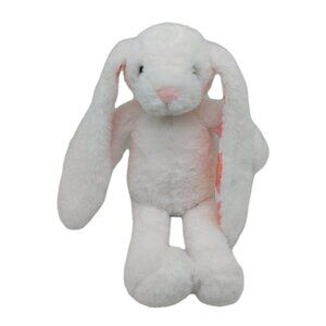 Plushible White Bunny Rabbit Long Plaid Inside Ears Plush Stuffed 13” Easter